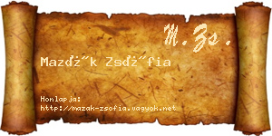 Mazák Zsófia névjegykártya