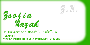 zsofia mazak business card